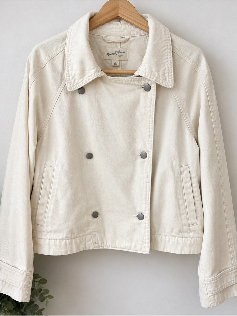 Universal Thread XL Cream Ivory Cropped Double-Breasted Jacket